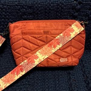 Lug Flare Crossbody Bag Rosewood Red w/Maples Cream EUC